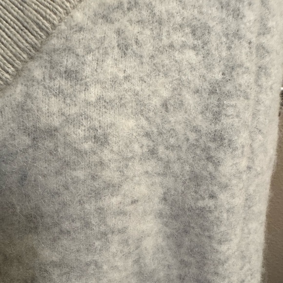 Alpaca Merino V Neck Oversized Sweater Almond SZ LG Cream Neutral Marled EUC - Picture 11 of 13